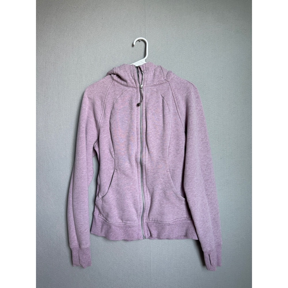 Lululemon Scuba Full Zip Hoodie Women Sz 6 Pink Heathered Mauve Athletic Jacket - Picture 3 of 12